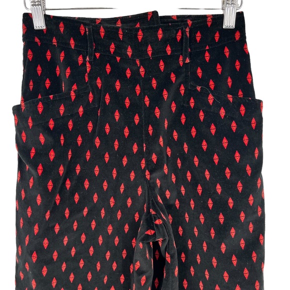 Vintage Liz Sport Super High Waist Retro Abstract Velvet Pants, Size 4 - Picture 4 of 14